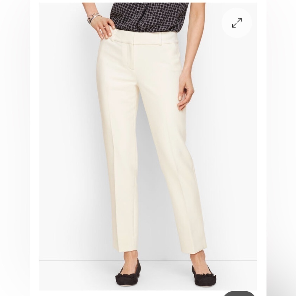 TALBOTS HAMPSHIRE ANKLE PANTS - STRETCH LINED IVORY SIZE 6